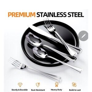 Nice Kitchen Premium Stainless Steel Silverware Set of 40 Luster Series